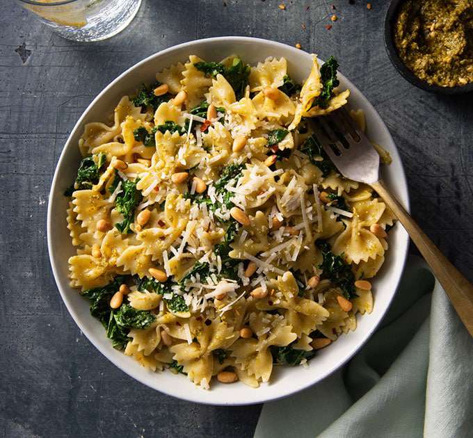 Farfalle with Kale and Pine