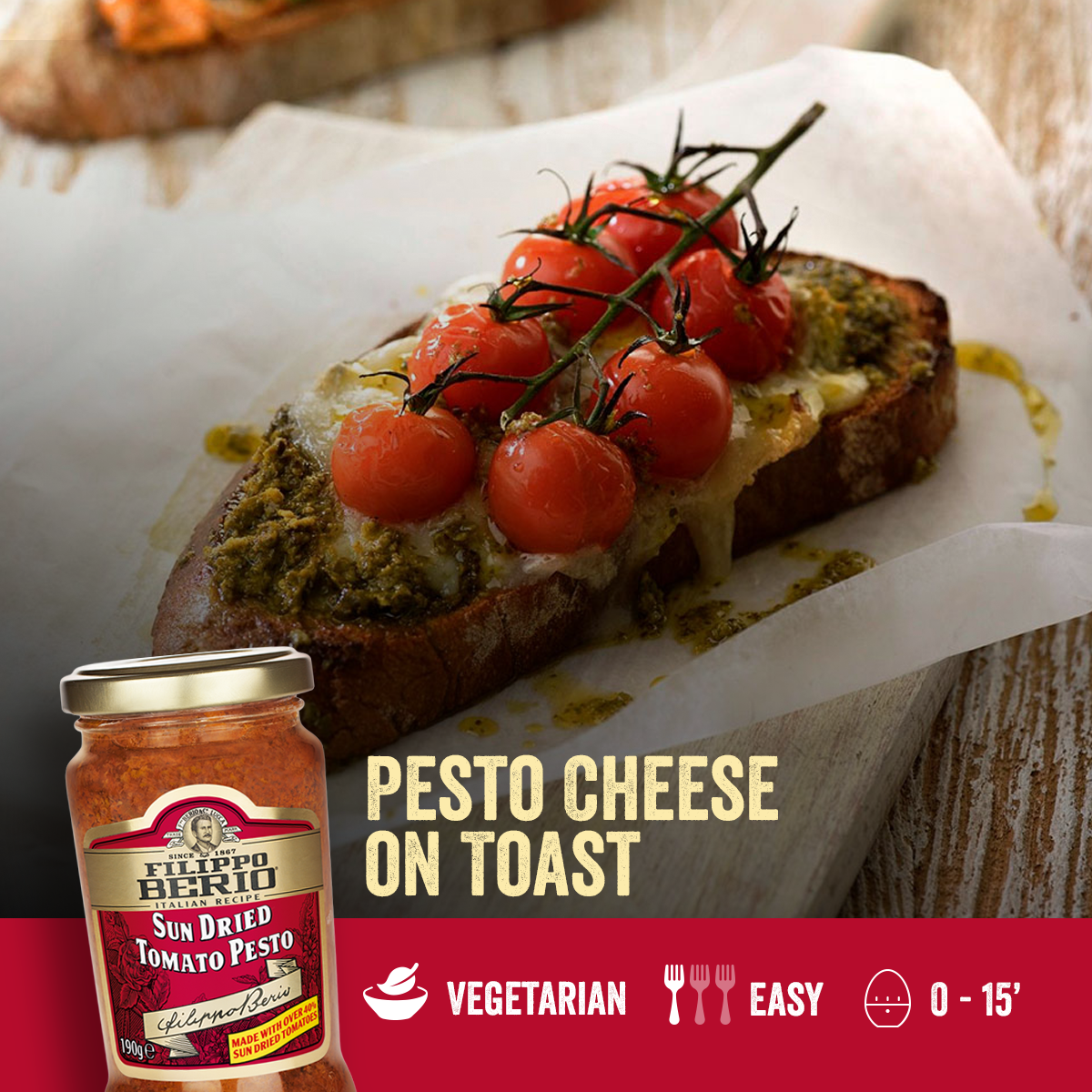 Pesto Cheese on Toast